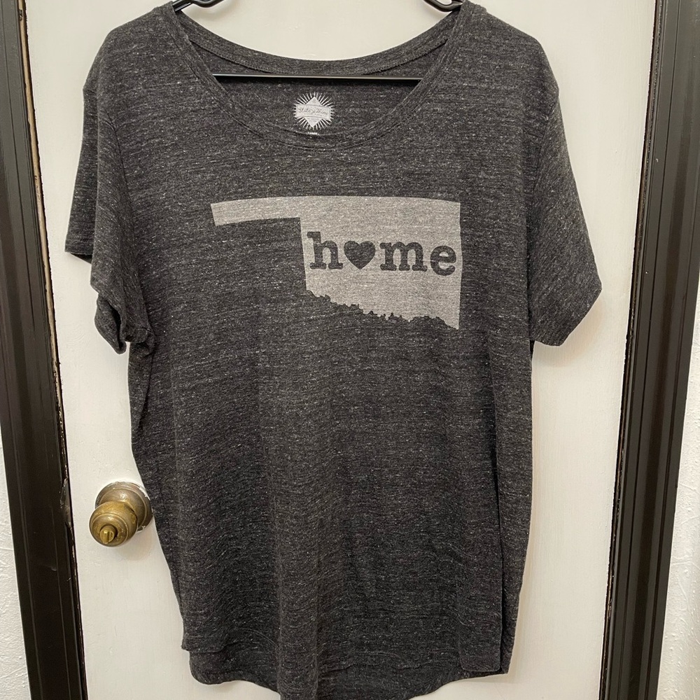 State of Mind Charcoal T-Shirt with Oklahoma Heart Graphic